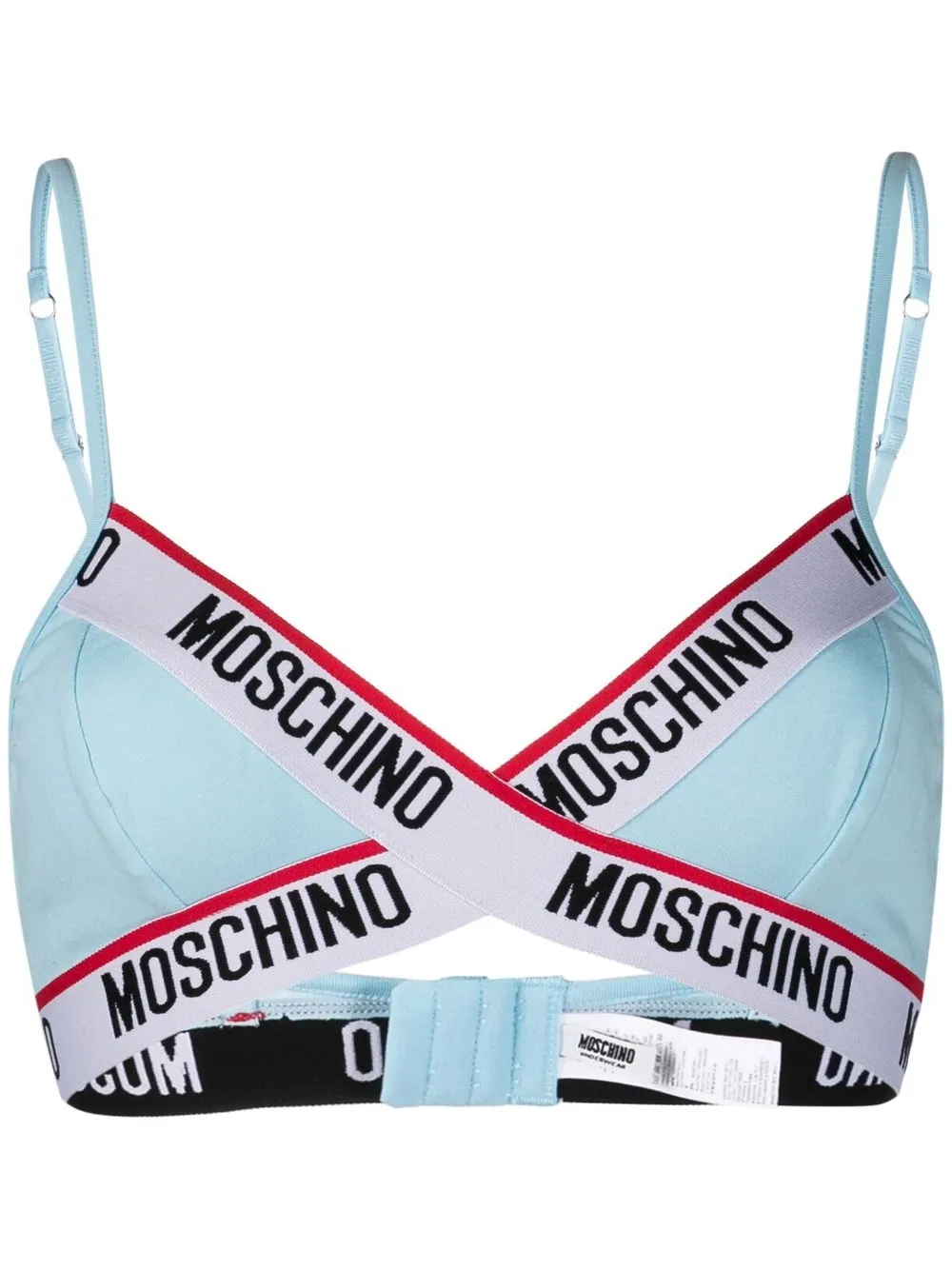 

Moschino bralette con logo estampado - Azul