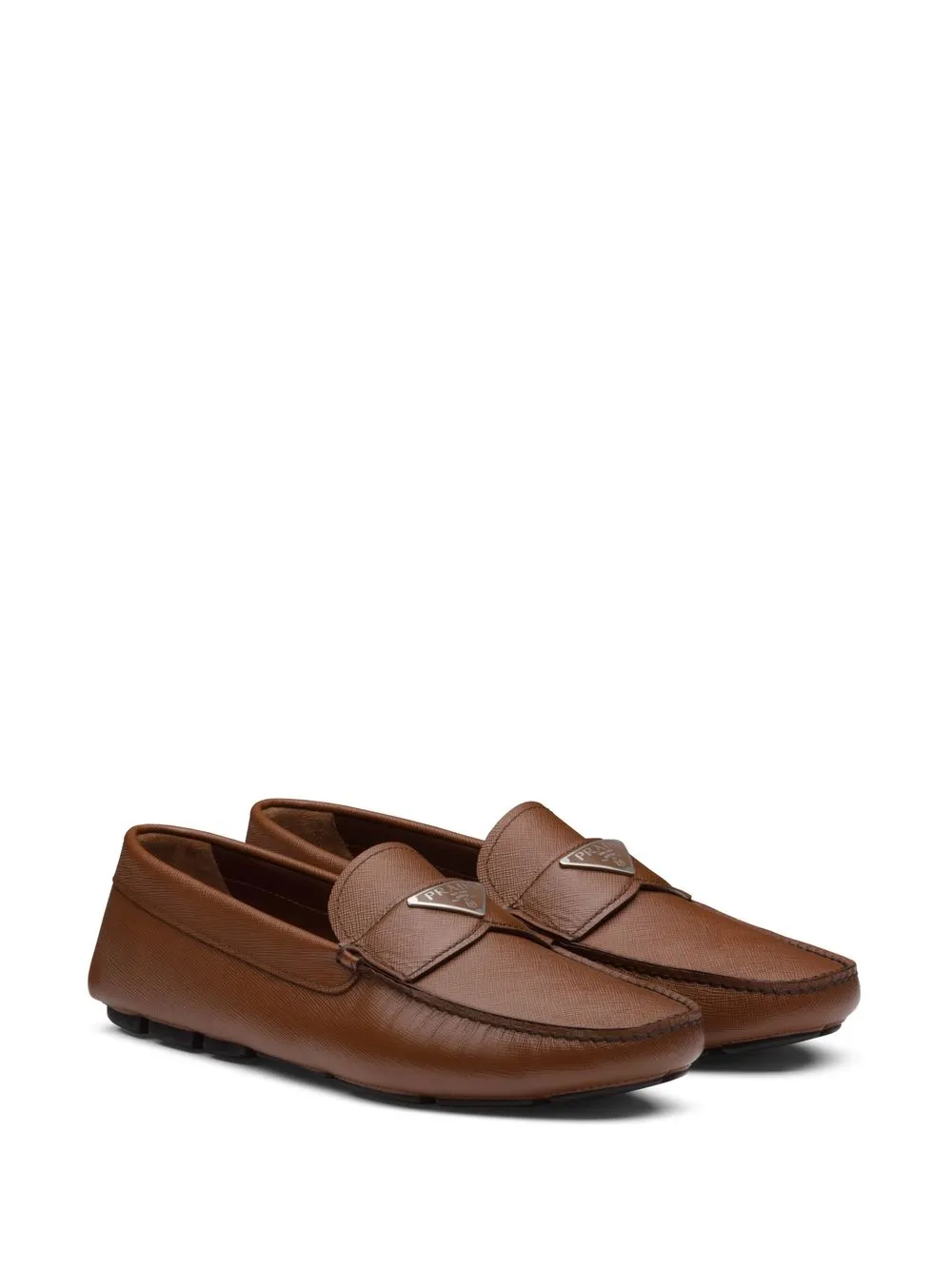 Prada Loafers met triangel logo - Bruin