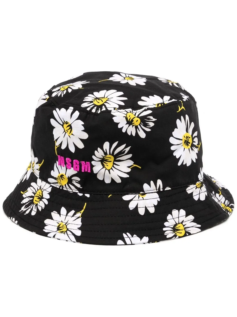 MSGM Vissershoed met bloemenprint Zwart