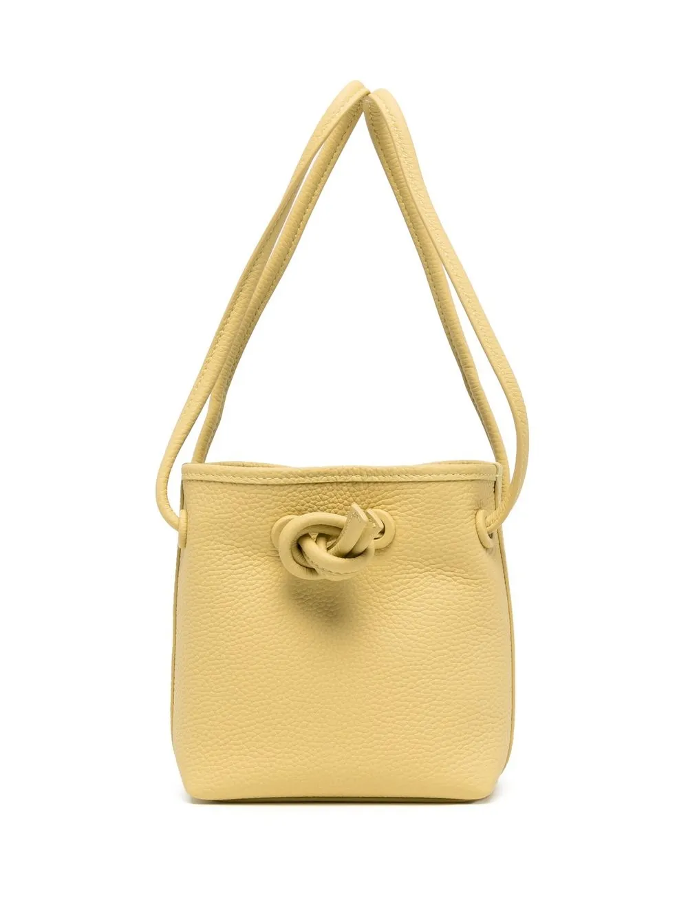 Vasic Bond Mini Leather Bucket Bag In Yellow