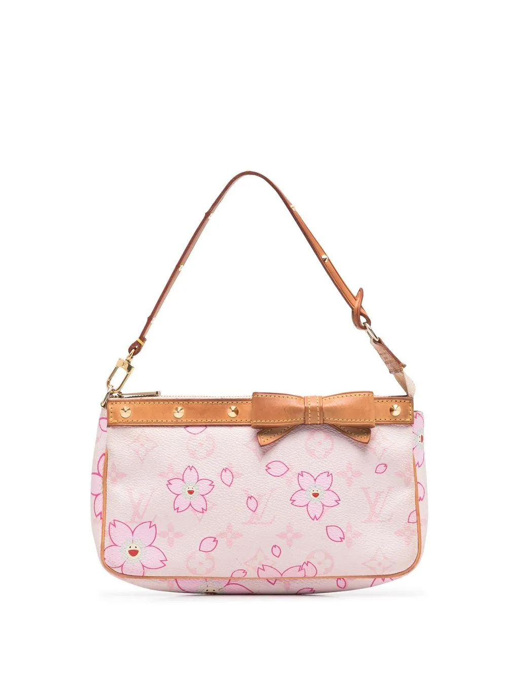 Pre-owned Louis Vuitton 2003 Pochette Accessoires Cherry Blossom Clutch In  Pink