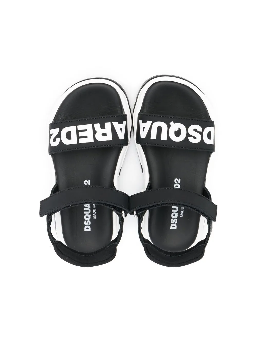 Dsquared2 Logo-print Touch-strap Sandals In Black