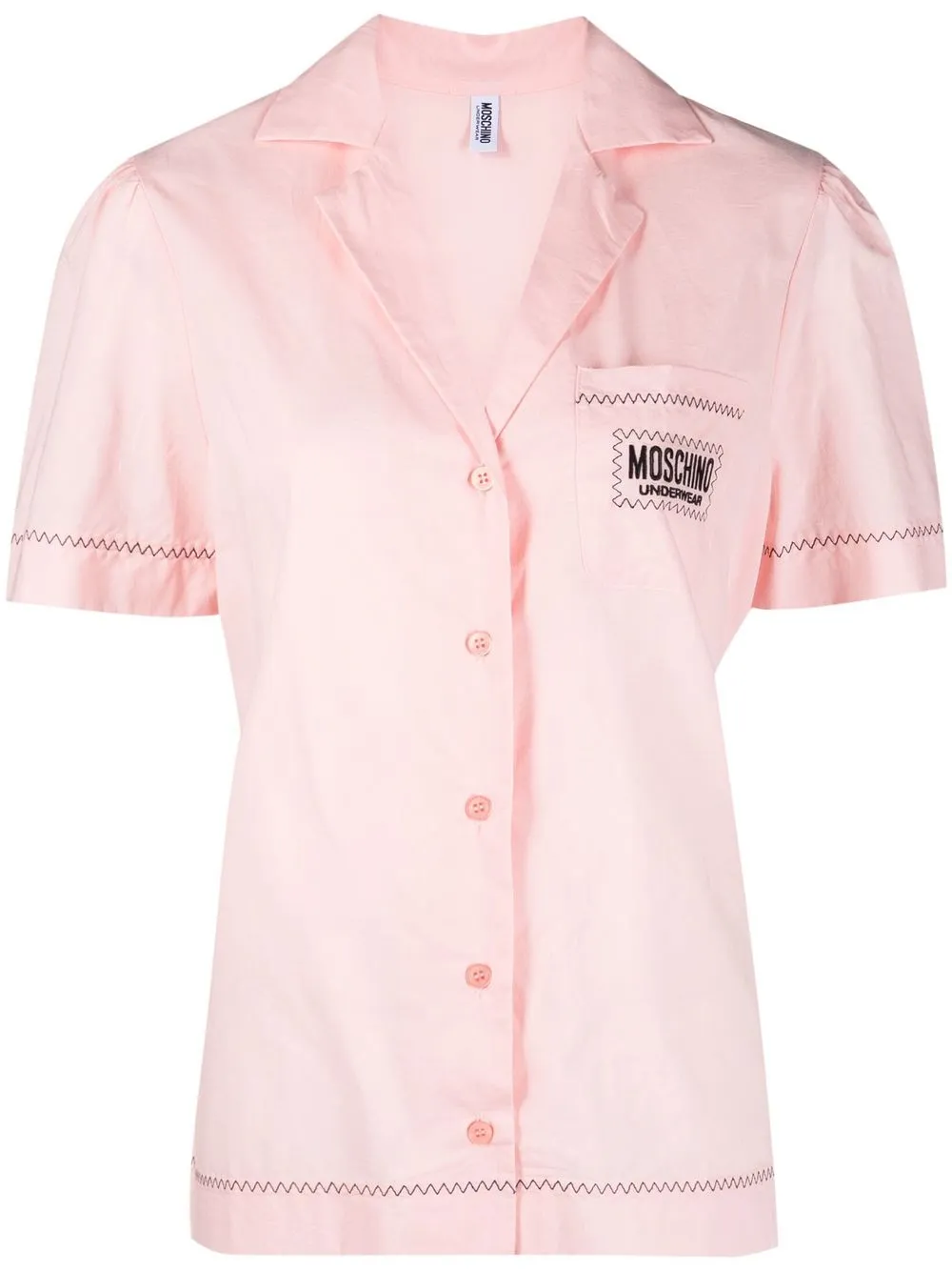 

Moschino pijama con logo bordado - Rosado