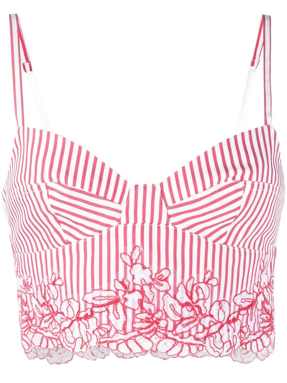 

ERMANNO FIRENZE top con bordado floral - Blanco