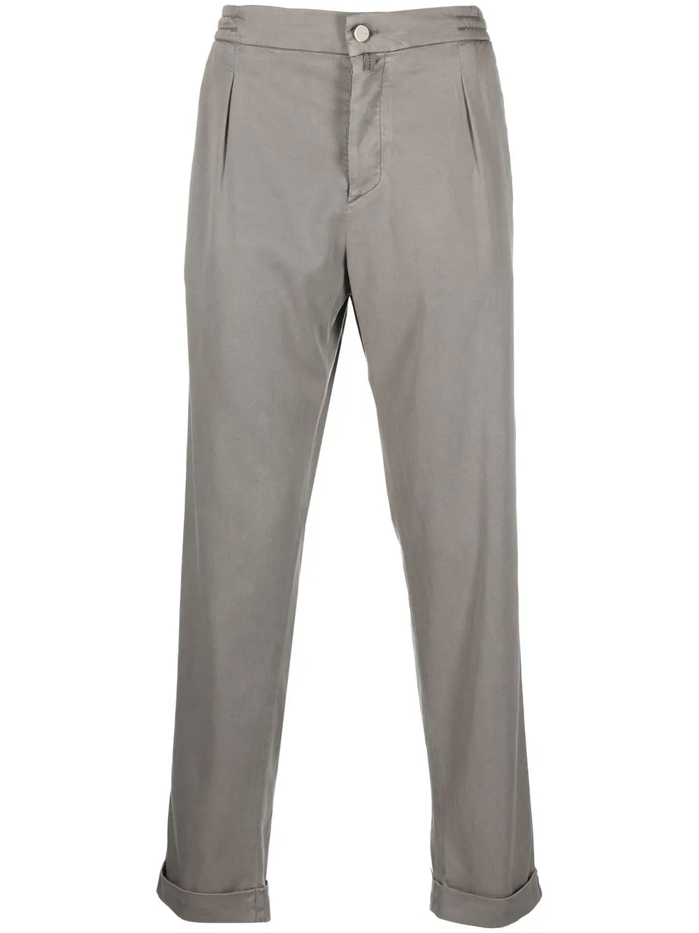 

Kiton logo-patch straight trousers - Grey