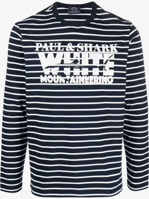 Paul & Shark logo-print striped T-shirt 