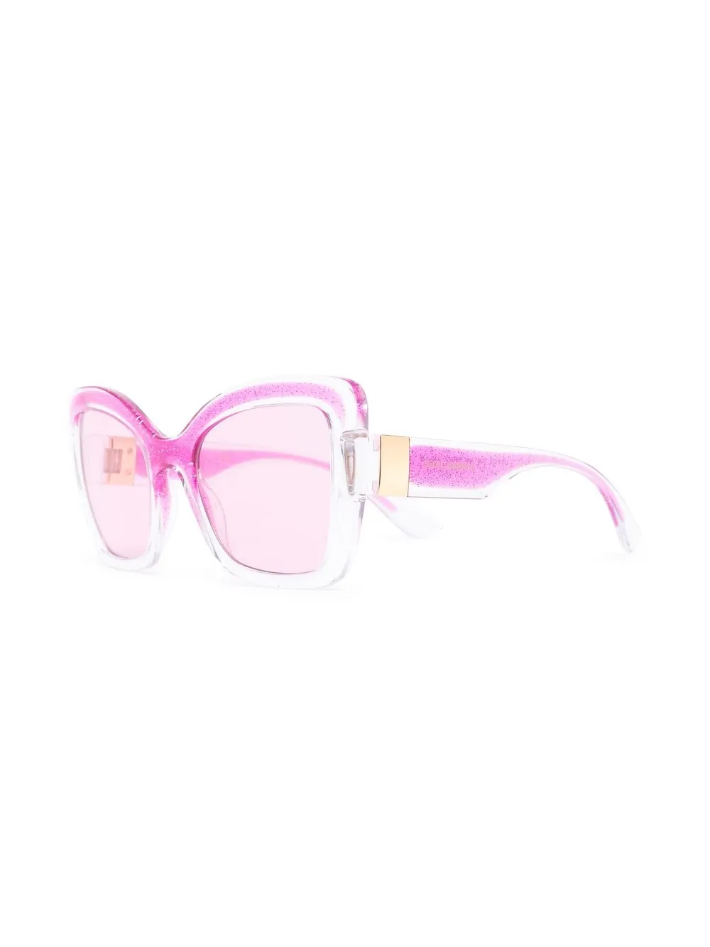 

Dolce & Gabbana Eyewear lentes de sol cat eye con glitter - Rosado