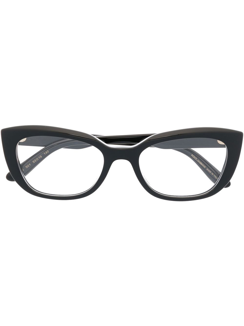 Dolce & Gabbana Eyewear logo-plaque cat-eye frame glasses - Black