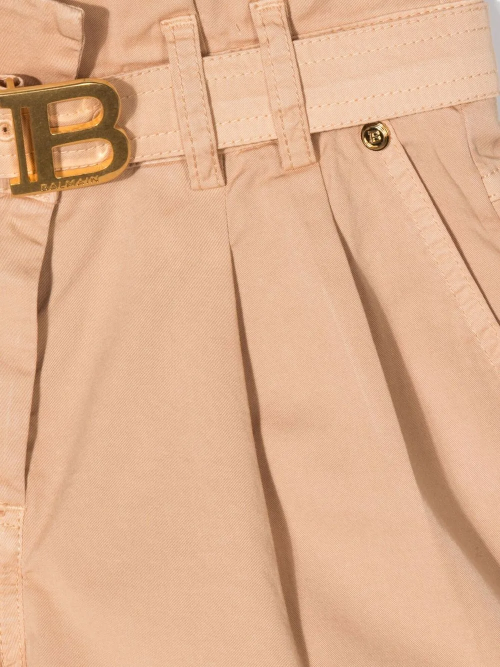  Balmain Kids Shorts Mit Hohem Bund   Nude 