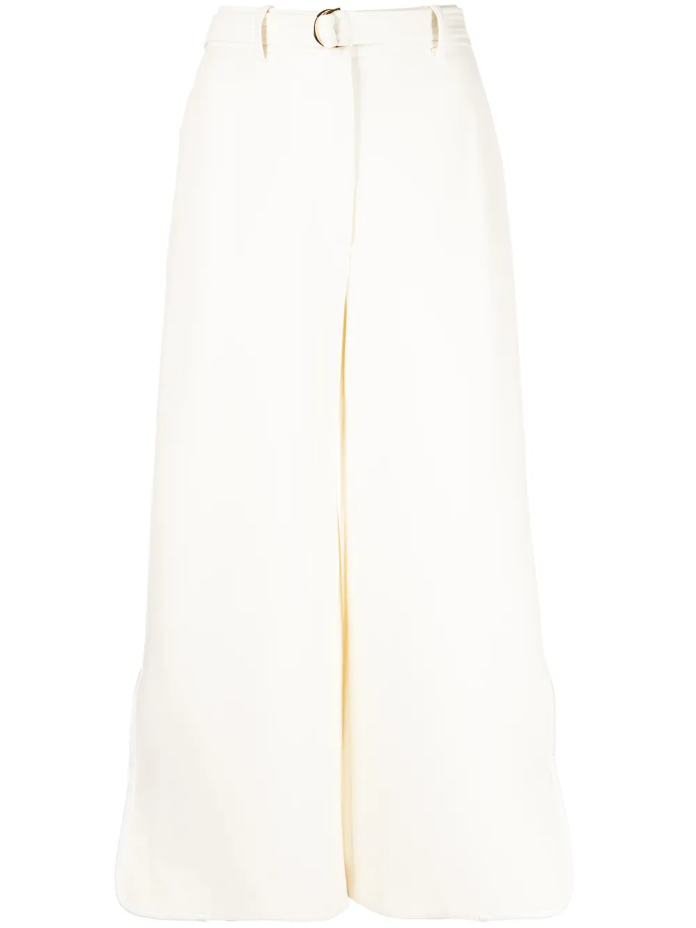 Adam Lippes Belted Cropped Trousers In Neutrals