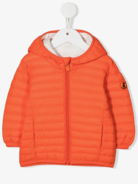 Save The Duck Kids hooded zip-up quilted jacket