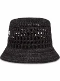 Prada raffia bucket hat - Black