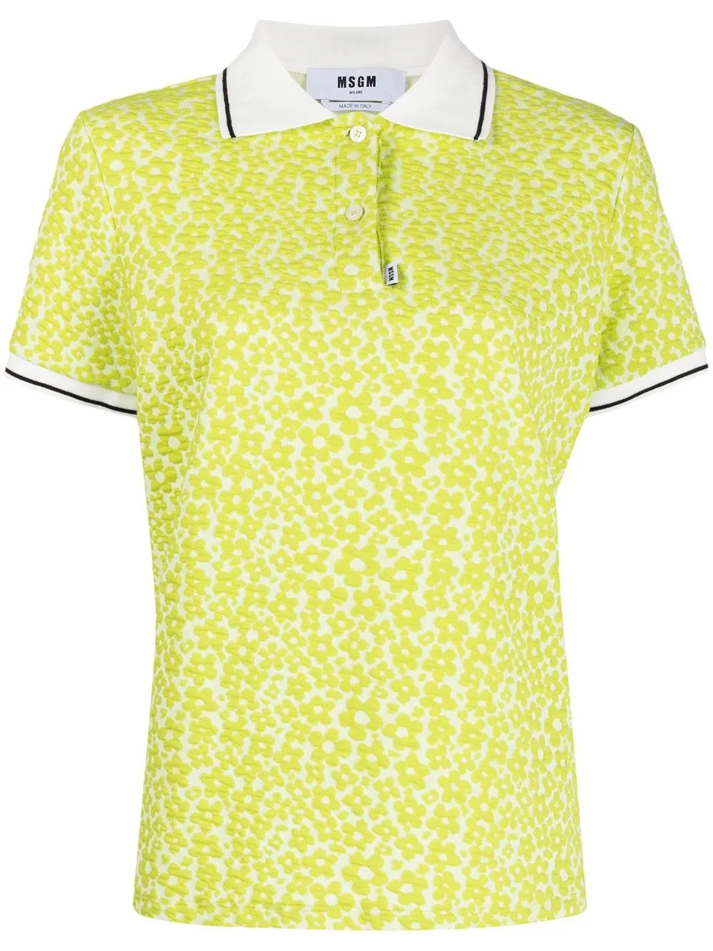 

MSGM playera tipo polo con estampado floral - Verde