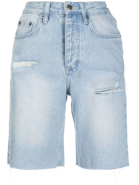 Ksubi longline distressed denim shorts