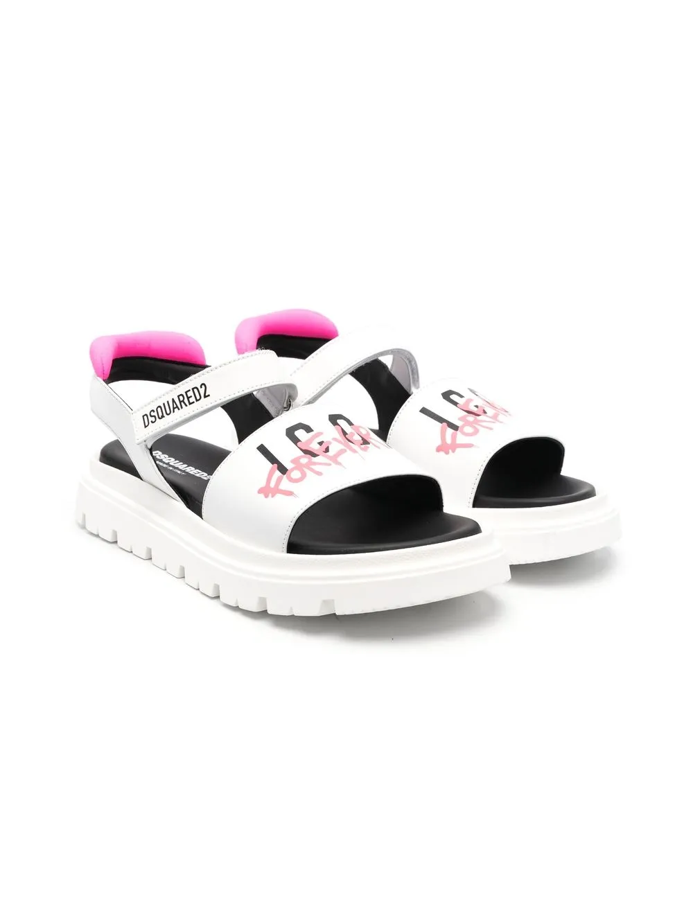 

Dsquared2 Kids TEEN logo-print open-toe sandals - White