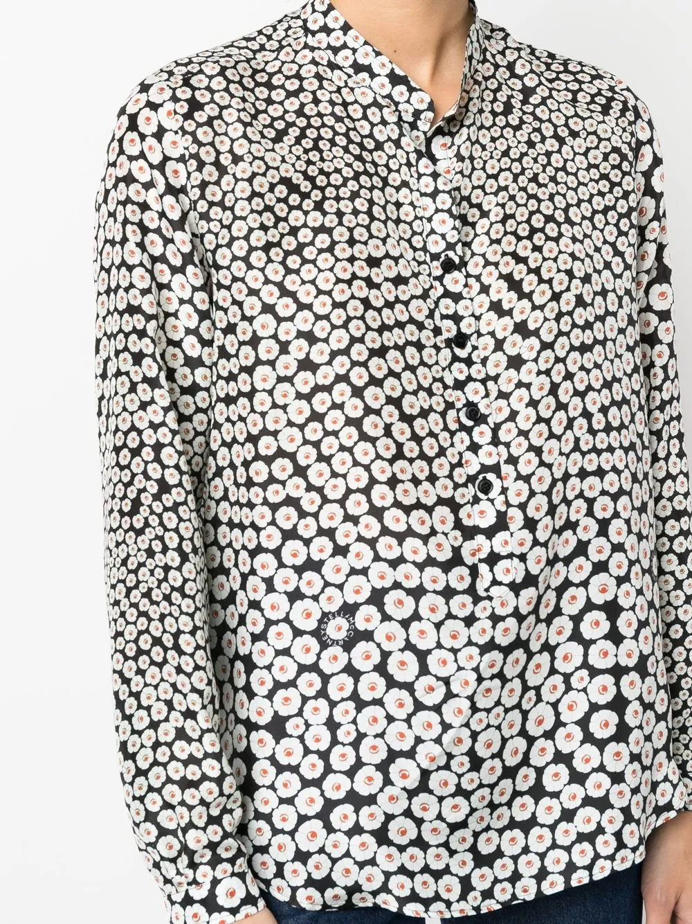 Stella McCartney Blouse met bloemenprint Zwart