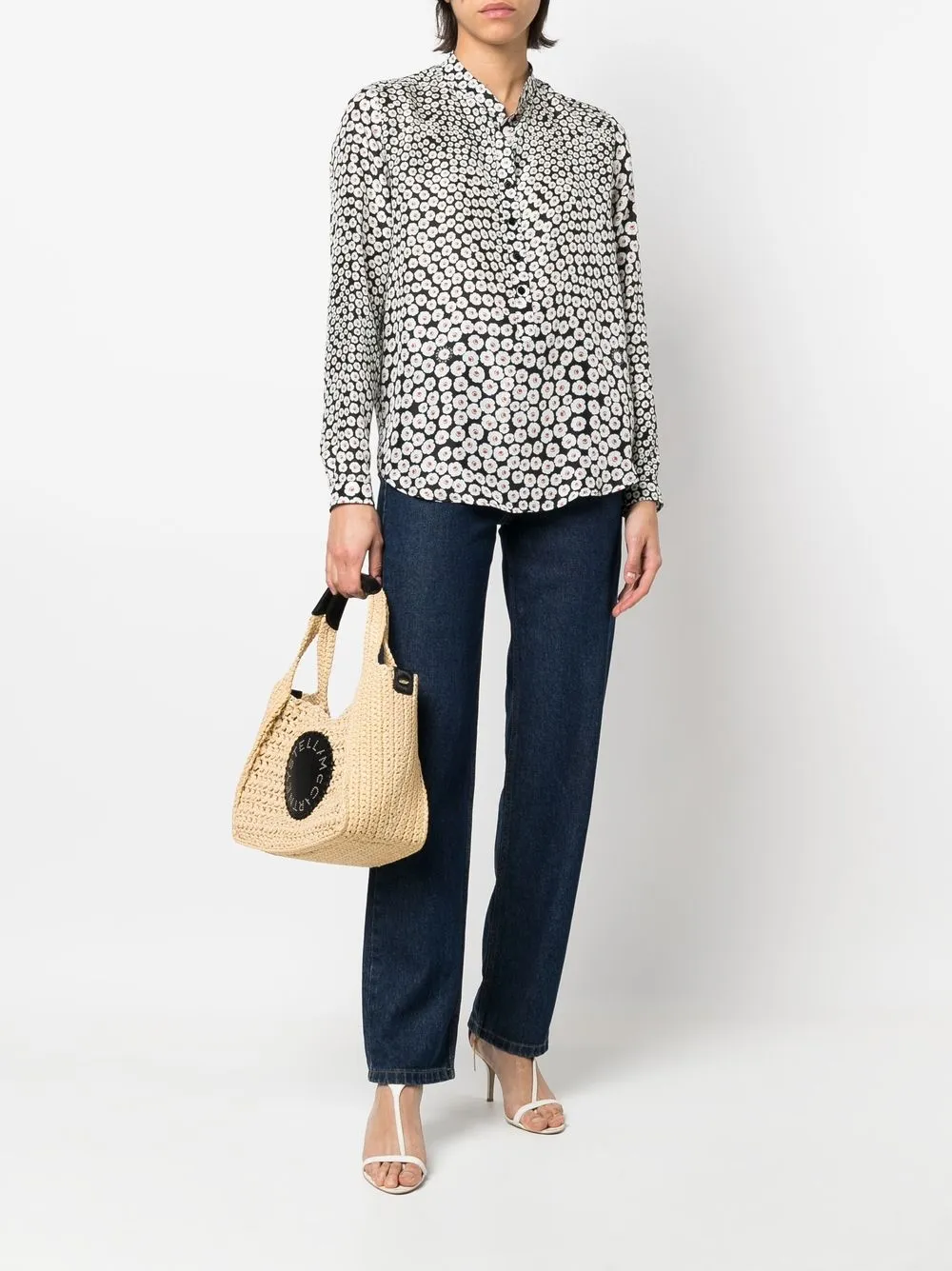 Stella McCartney Blouse met bloemenprint - Zwart