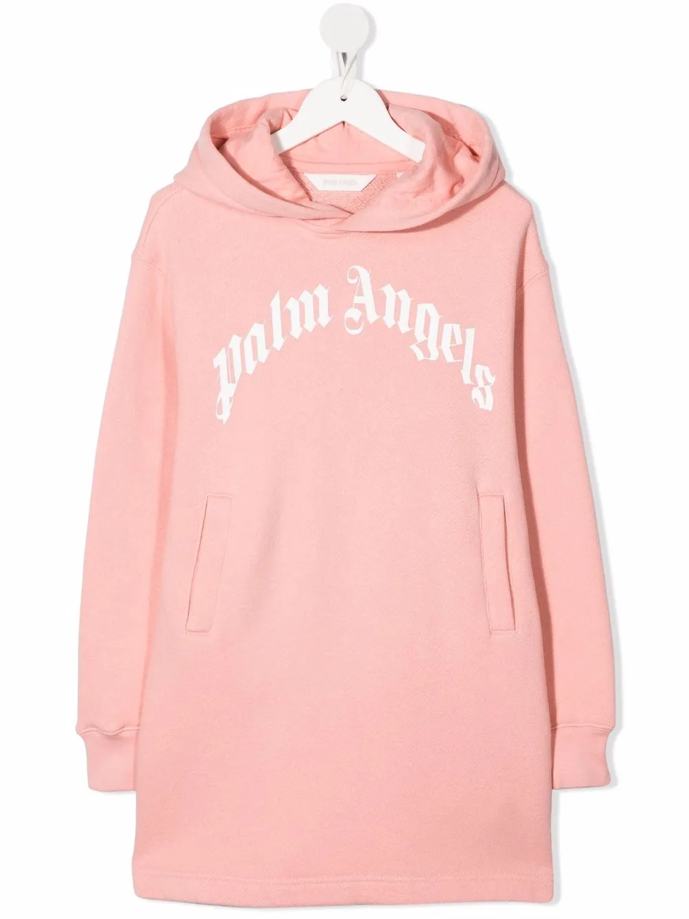 

Palm Angels Kids vestido tipo hoodie con logo estampado - Rosado