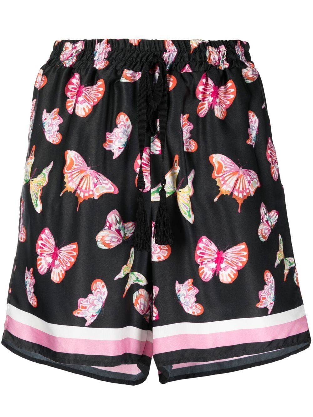 Ermanno Firenze Butterfly-print Shorts In Black