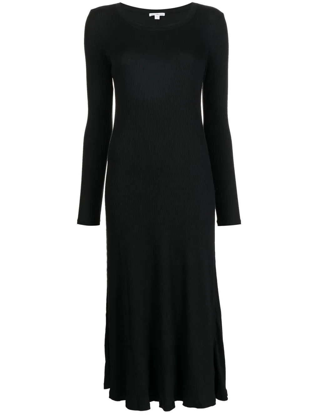 

James Perse vestido midi tejido de canalé - Negro