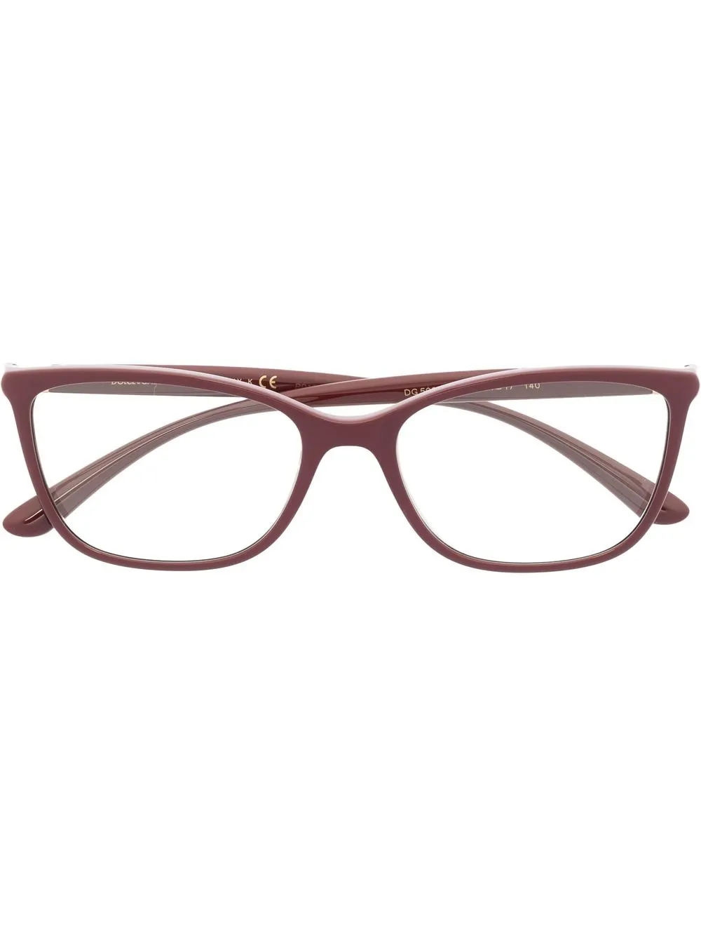 

Dolce & Gabbana Eyewear lentes con armazón rectangular - Rojo