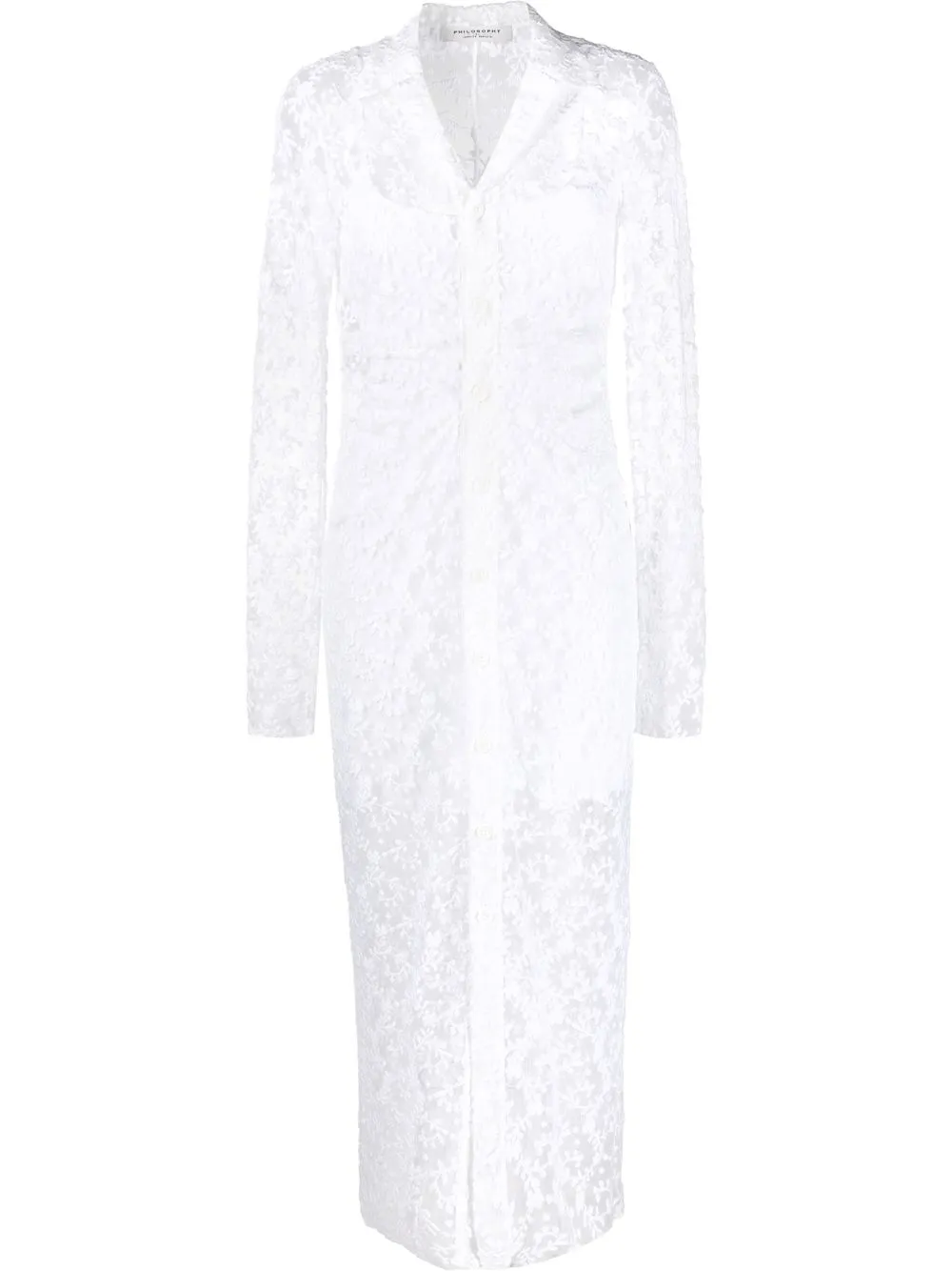 

Philosophy Di Lorenzo Serafini vestido midi con encaje floral - Blanco