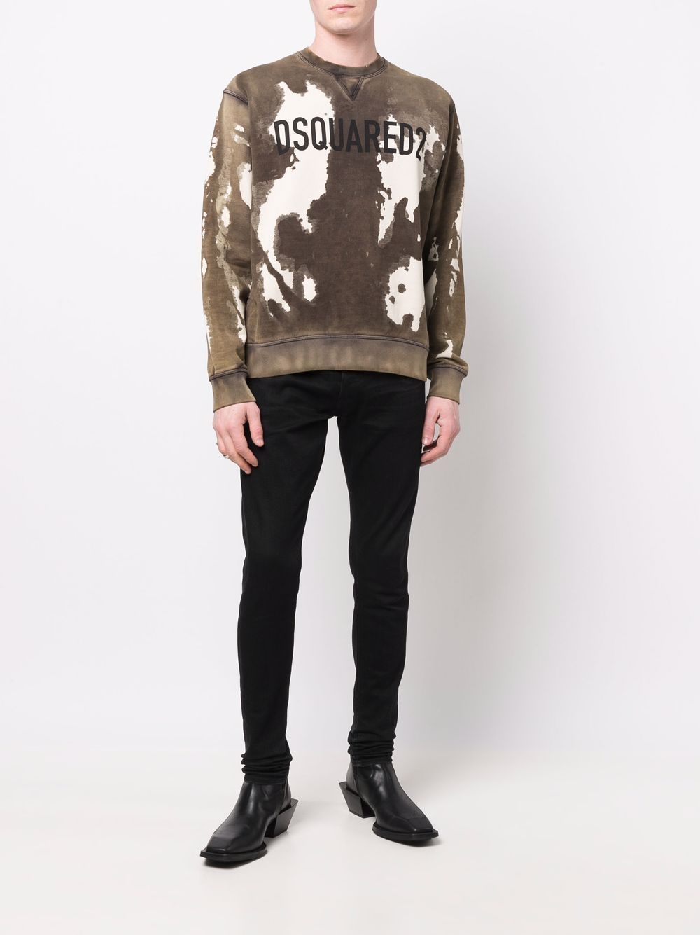 Dsquared2 Sweater met logoprint - Groen