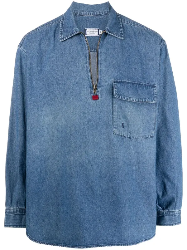 1990s zip-up Denim Shirt - Farfetch