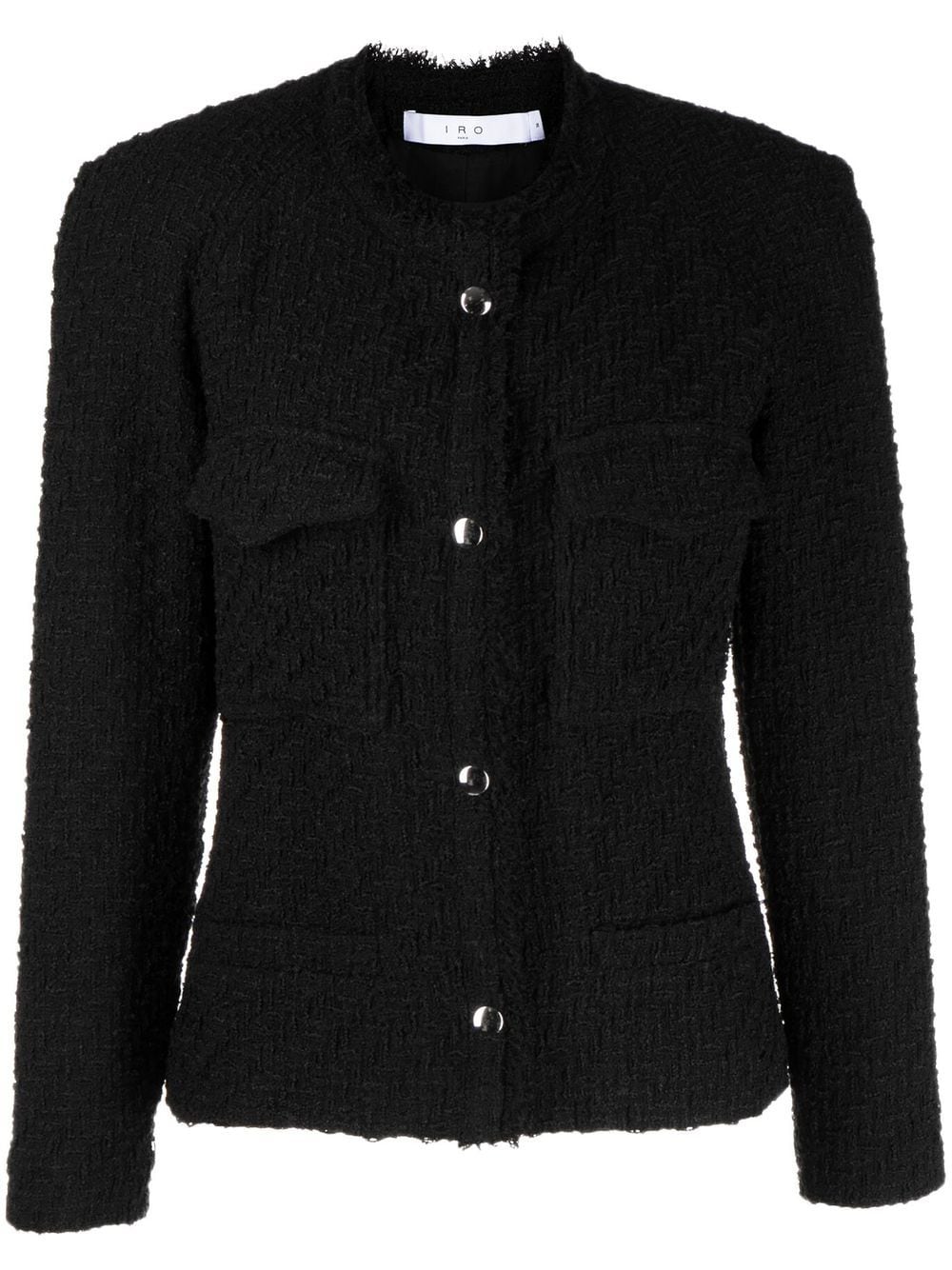 IRO frayed-detail Tweed Jacket - Farfetch