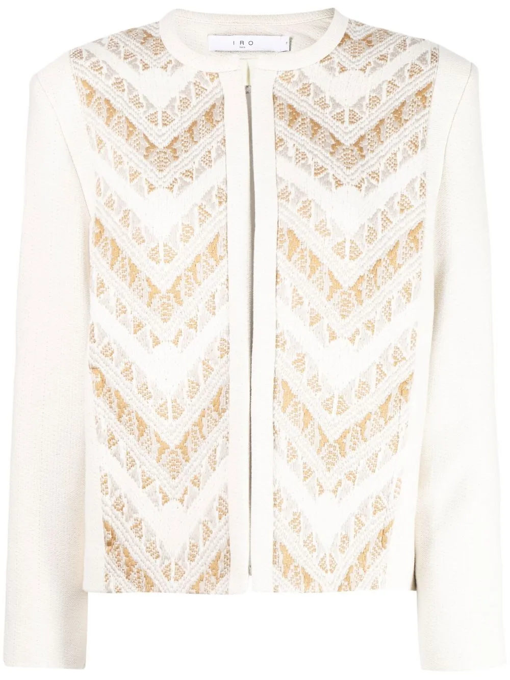 

IRO patterned jacquard fitted jacket - White