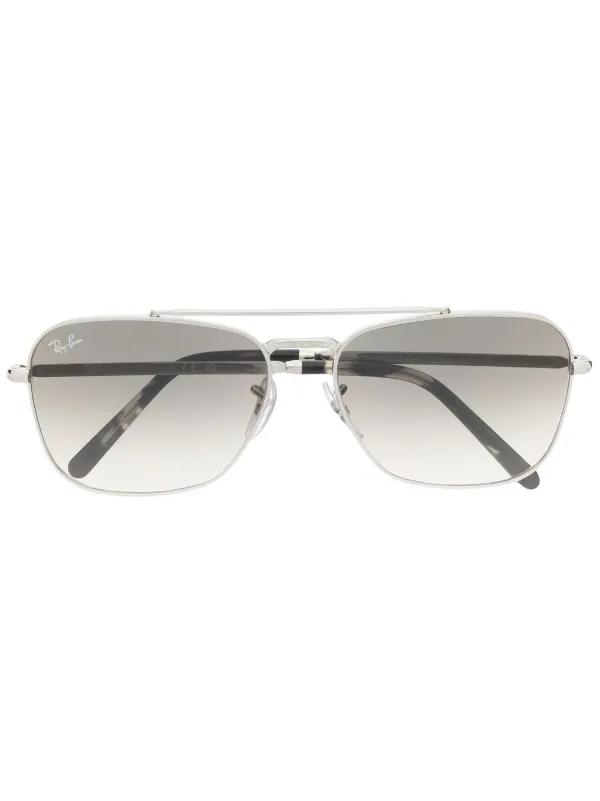 Ray-Ban Rectangular Aviator Sunglasses Silver FARFETCH PH