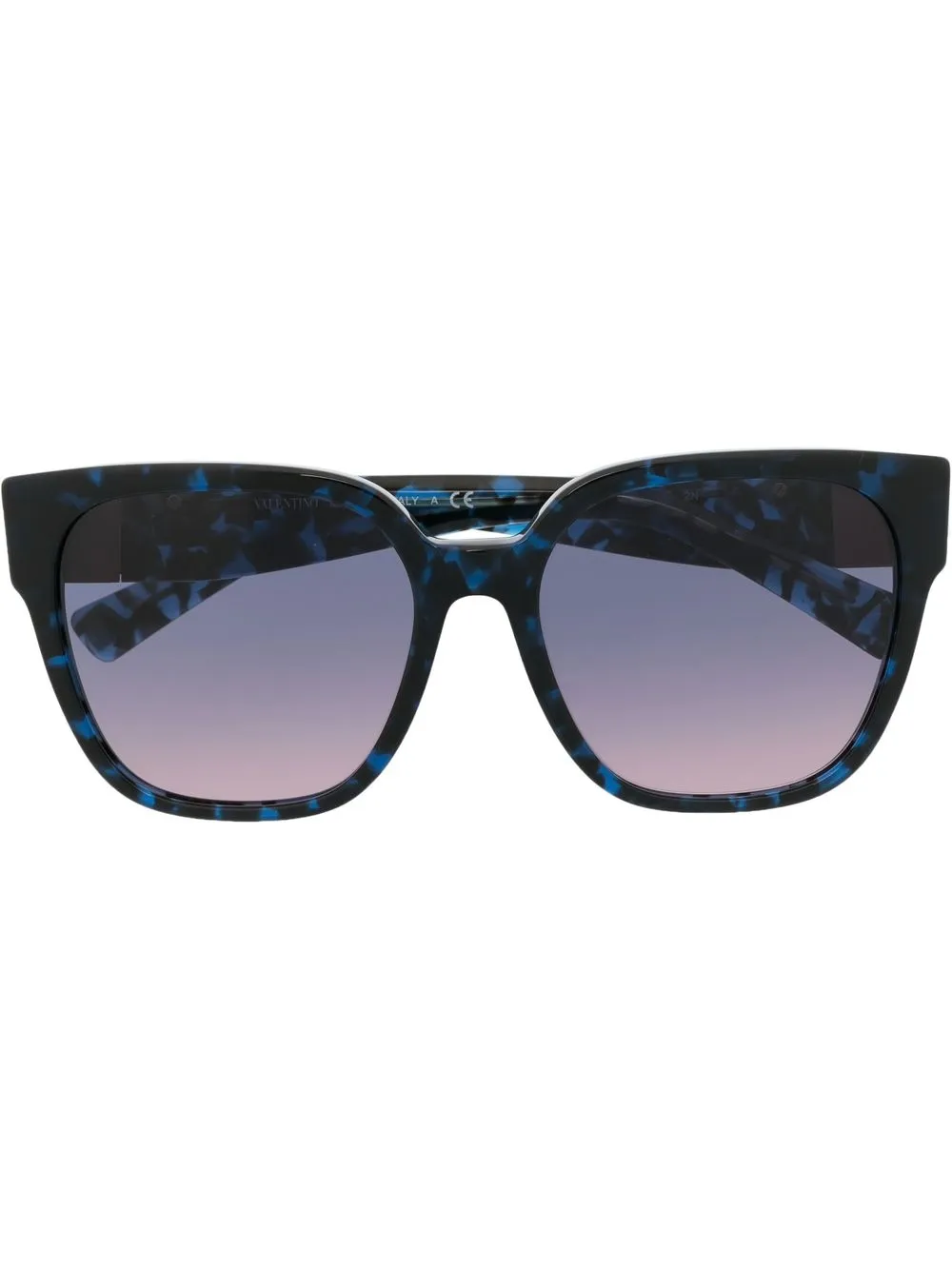 

Valentino Eyewear lentes de sol con armazón oversize estilo carey - Azul