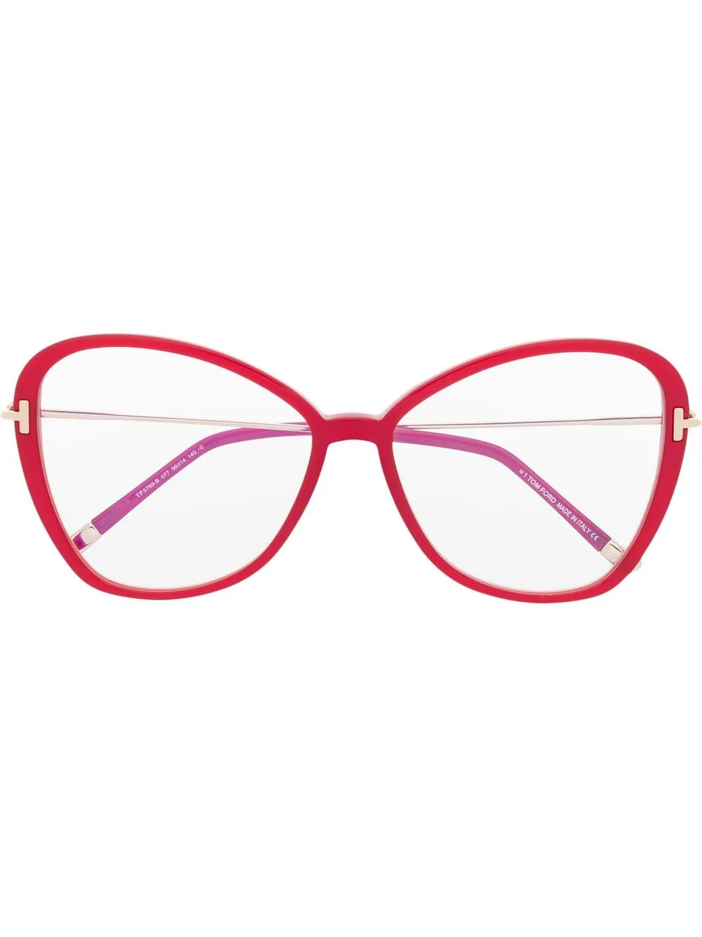 TOM FORD Eyewear オーバーサイズ 眼鏡フレーム - レッド TOM FORD Eyewear オーバーサイズ 眼鏡フレーム - レッド
