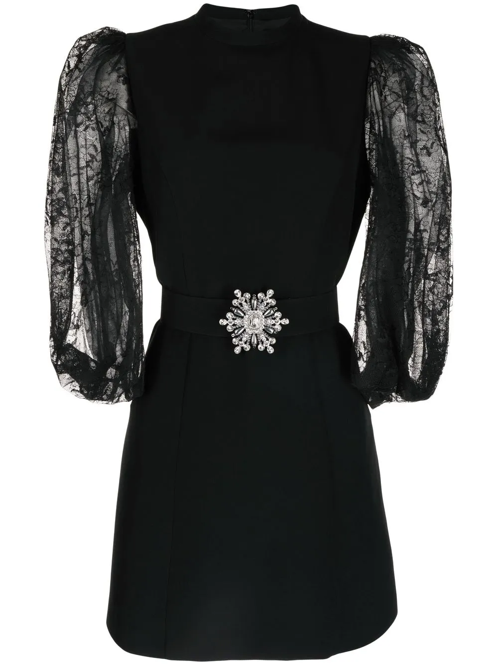 ANDREW GN LACE PUFF-SLEEVE MINI DRESS