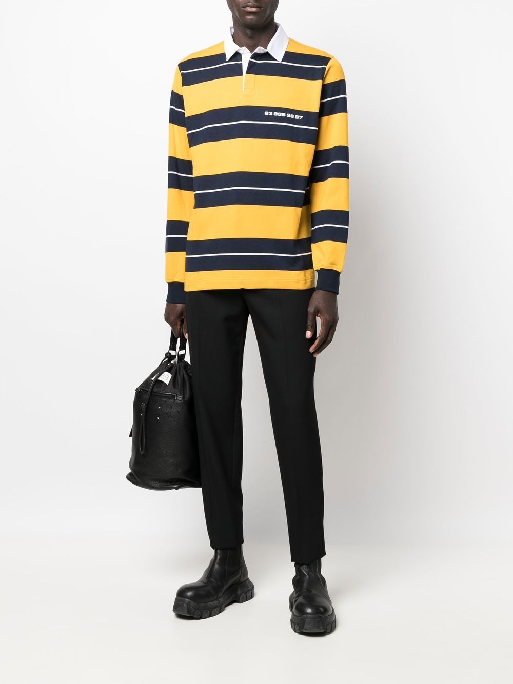 Shop Vetements Long-sleeve Cotton Polo-shirt In Yellow