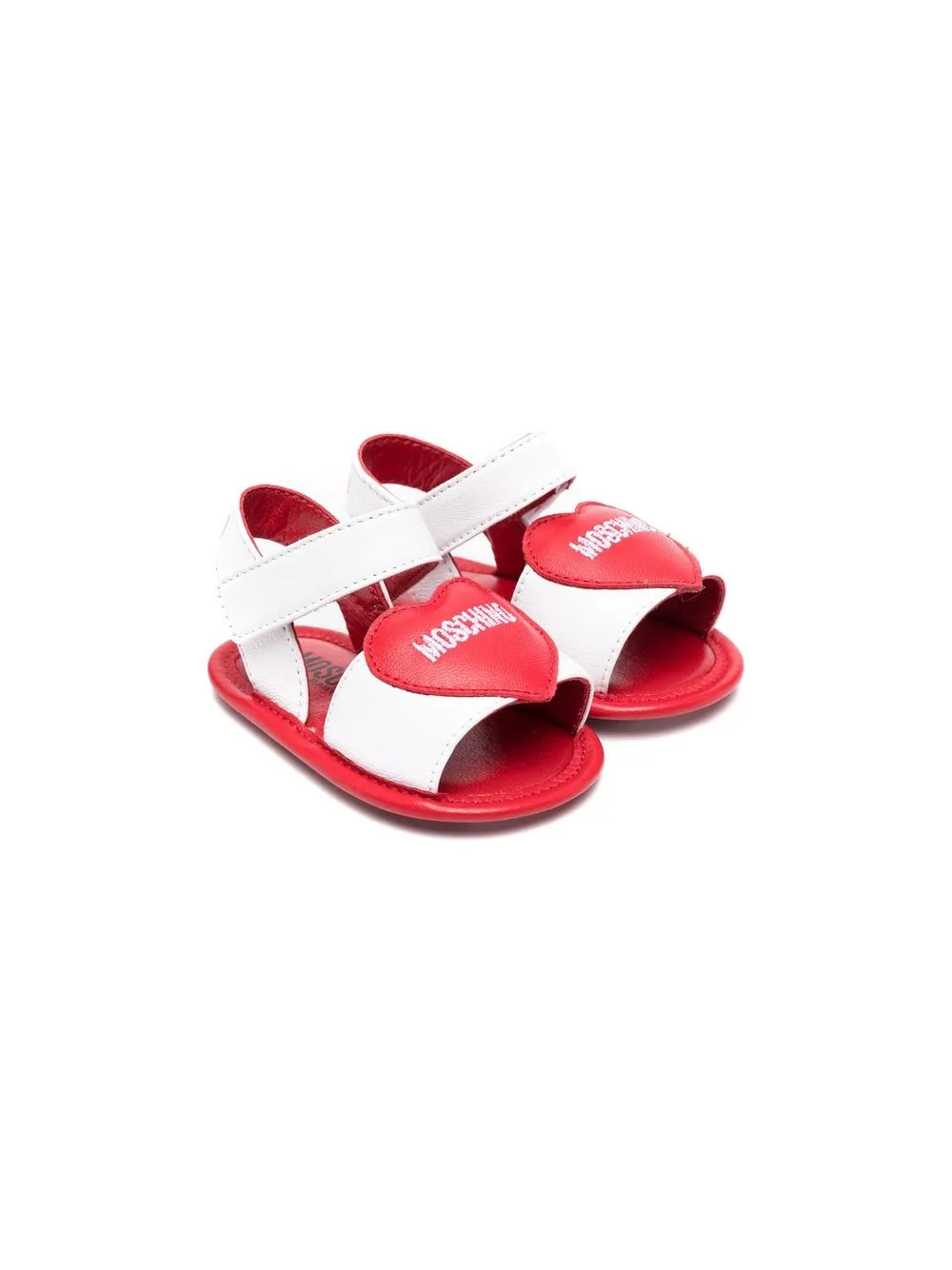 

Moschino Kids sandalias con parche de corazón - Blanco