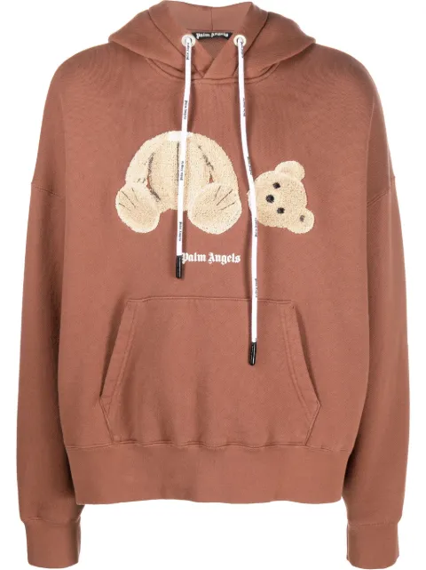Palm Angels Bear logo-print relaxed hoodie
