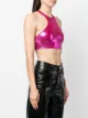 THE ANDAMANE Julia metallic-finish crop top