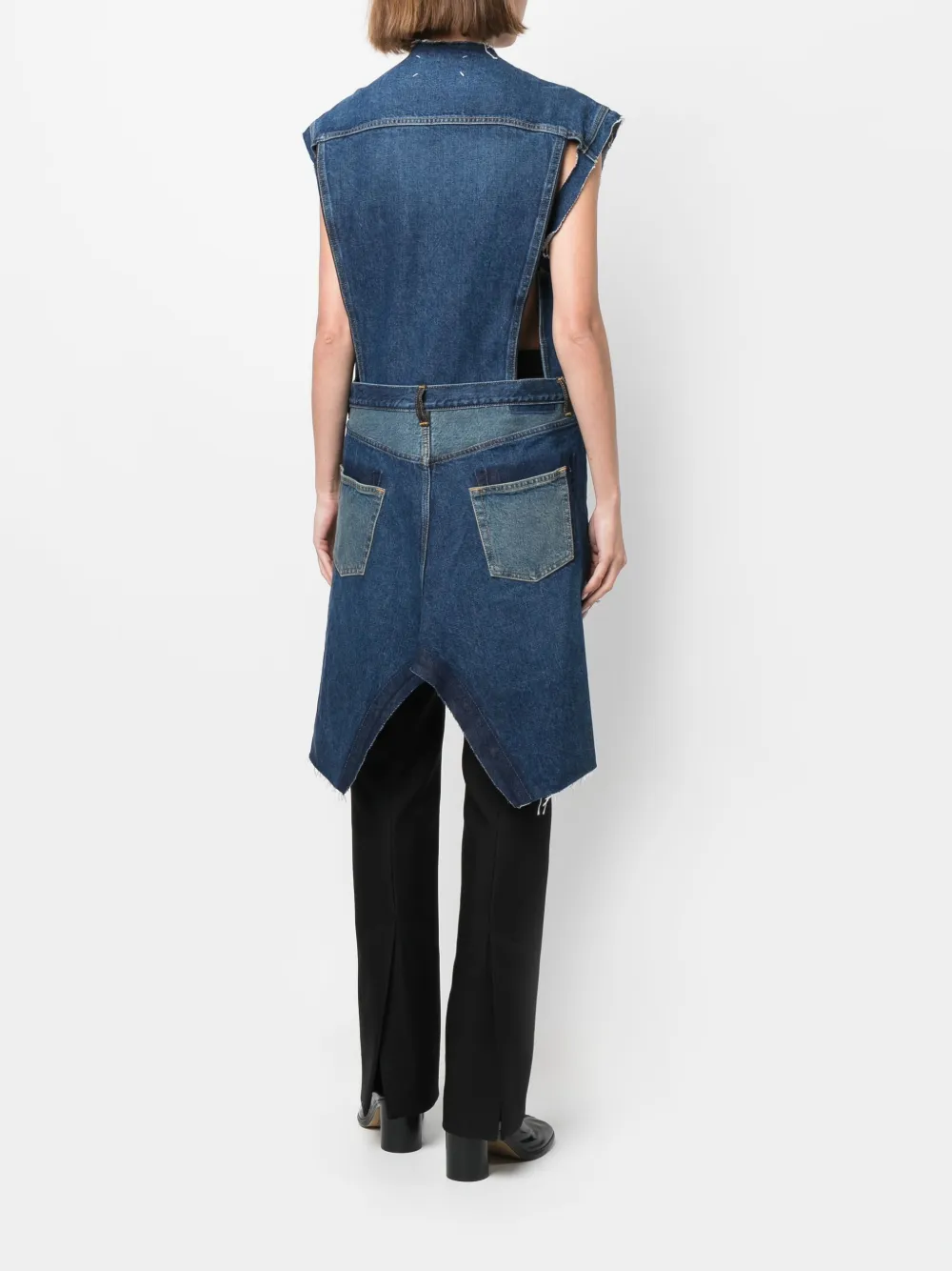 Maison Margiela Sleeveless raw-cut Coat - Blue