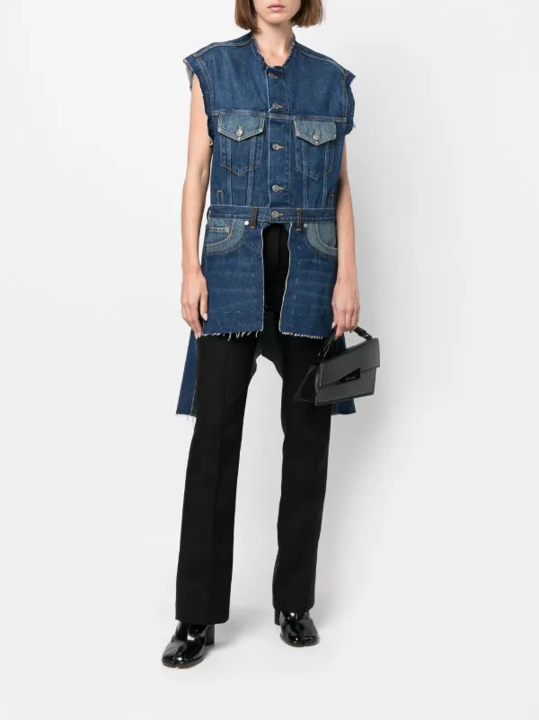 Maison Margiela Longline Asymmetric Denim Vest - Farfetch