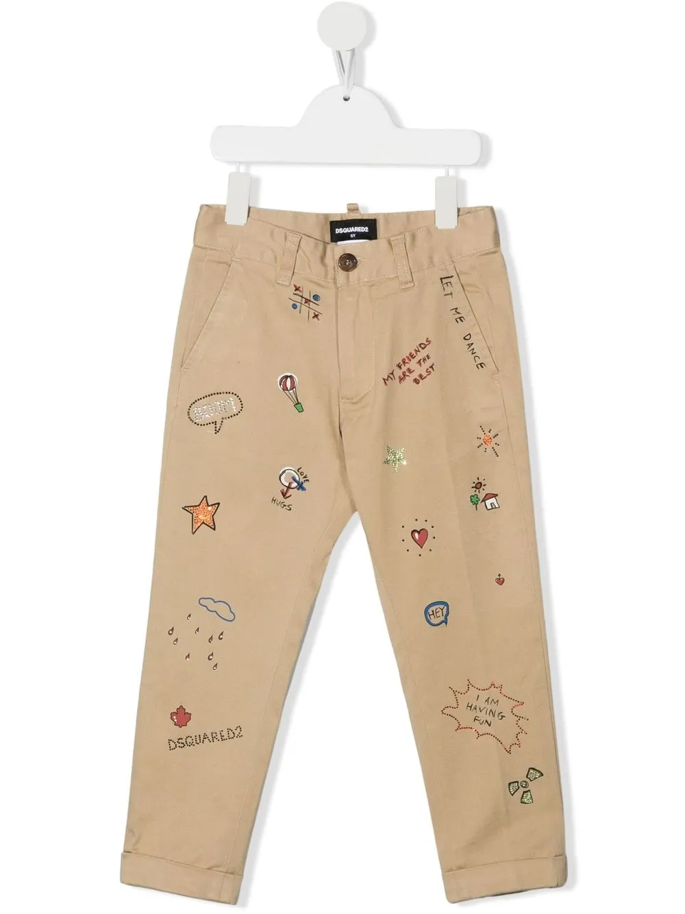 

Dsquared2 Kids pantalones chino con boceto estampado - Neutro