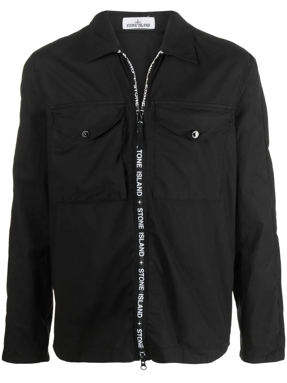 

Stone Island sobrecamisa con cierre - Negro