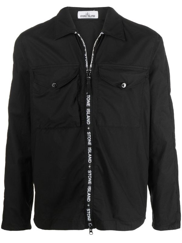 stone island shirt jacket black