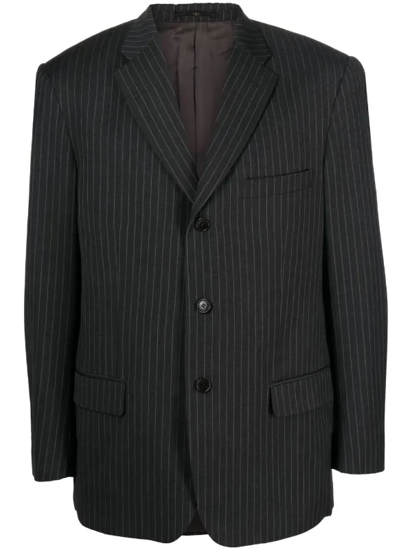 Valentino Garavani Pre-Owned 2000s Pinstriped Notch Lapels Blazer - Farfetch