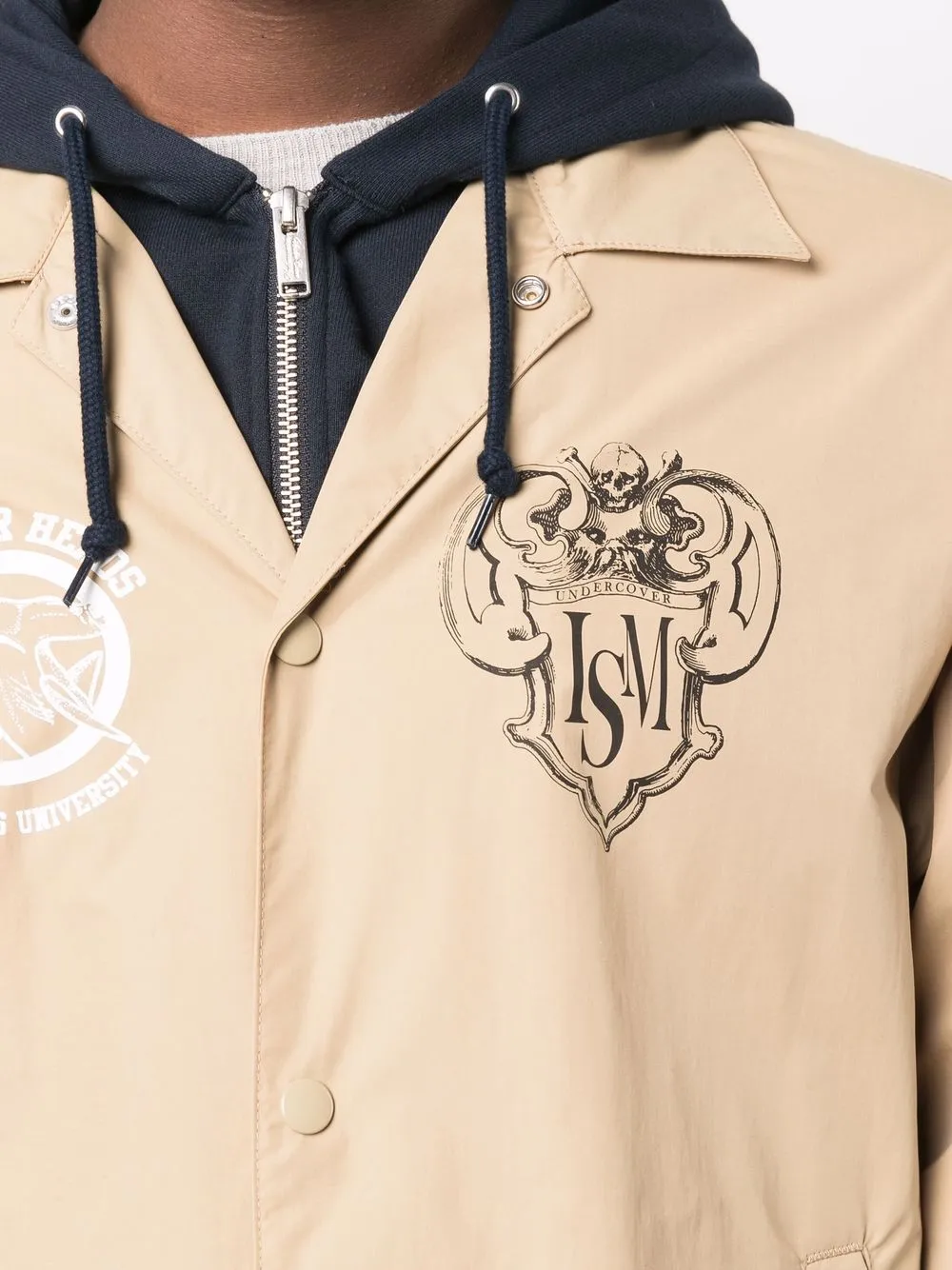 multiple-patch hooded parka