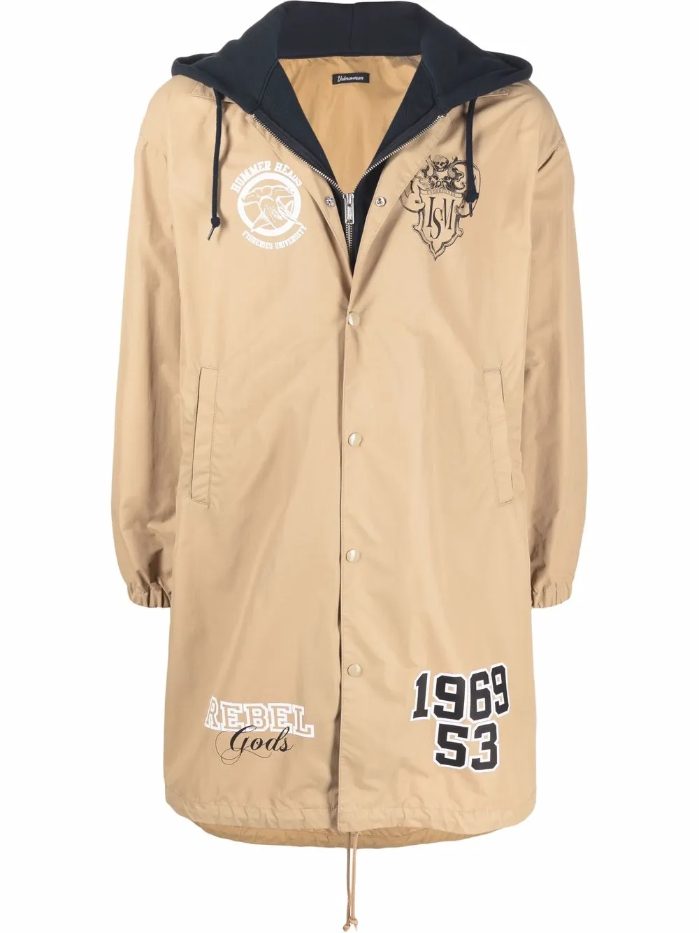 

Undercoverism multiple-patch hooded parka - Neutrals