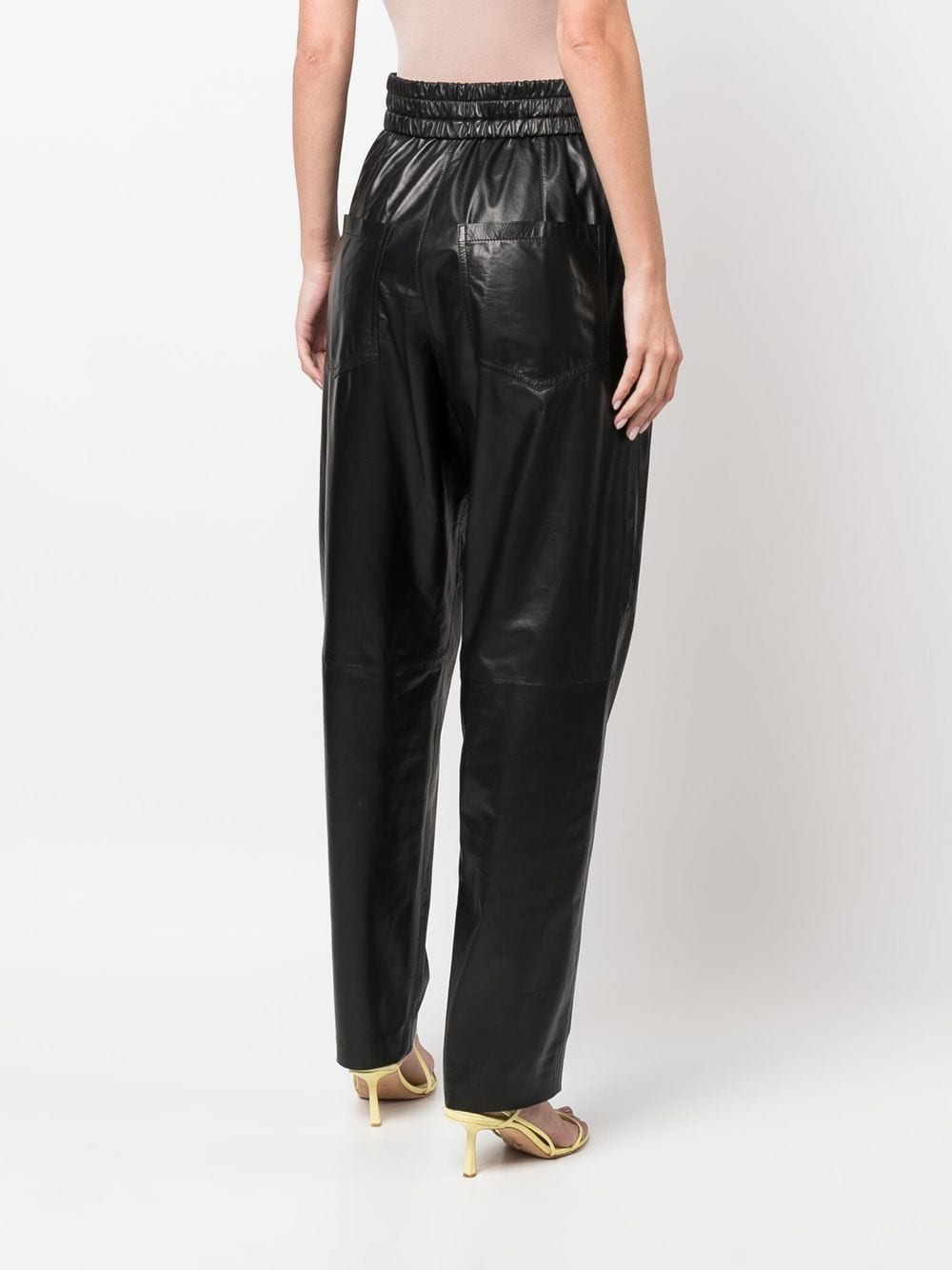 Shop Isabel Marant High-waist Leather Trousers In Black