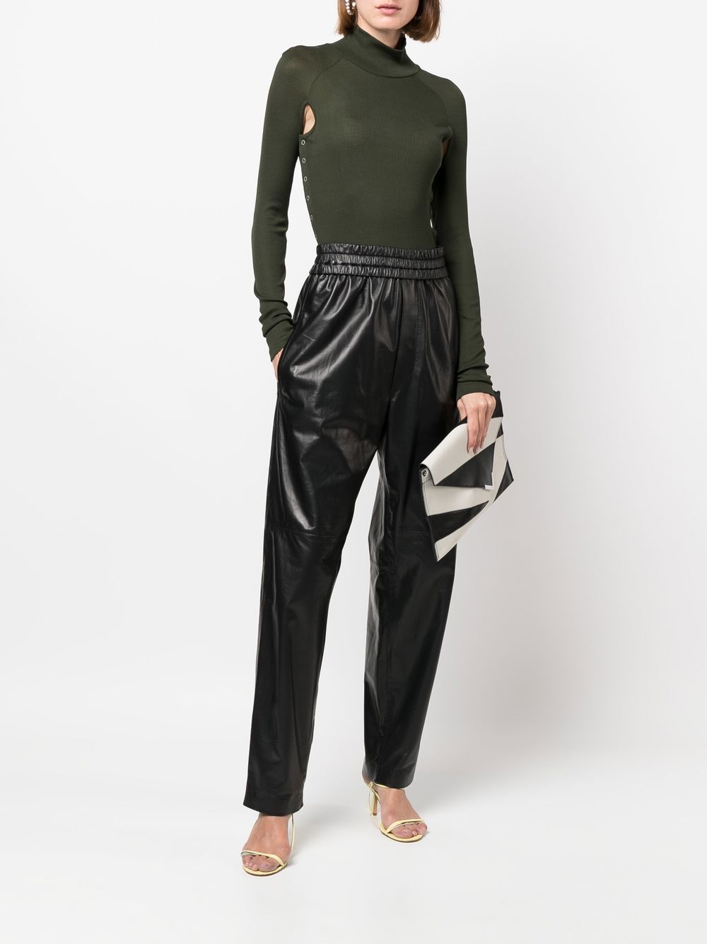 Shop Isabel Marant High-waist Leather Trousers In Black