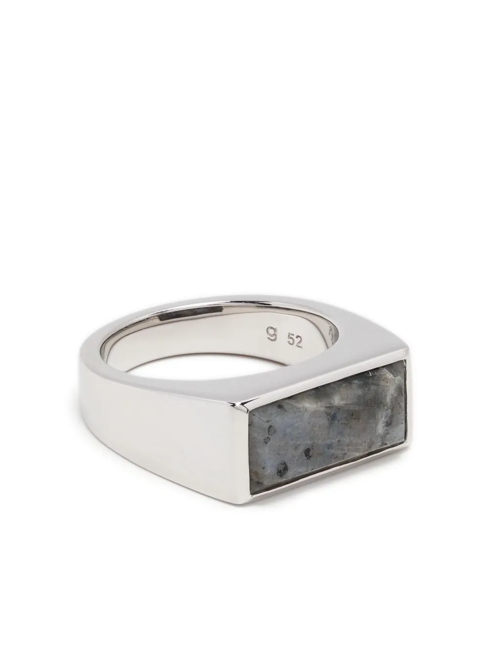 

Tom Wood anillo con detalle de piedra jaspeada - Plateado