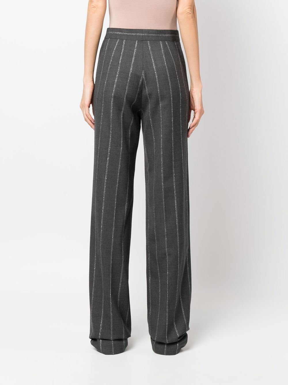 Stella McCartney stitch-detail striped tailored trousers Women